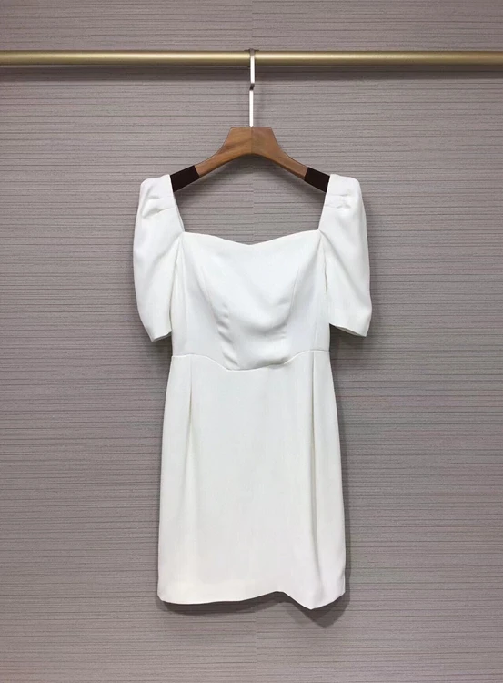 2022 new women fashion square neck puff sleeve waist lady slim and generous dress 069
2022 new women fashion square neck puff sleeve waist lady slim and generous dress 069