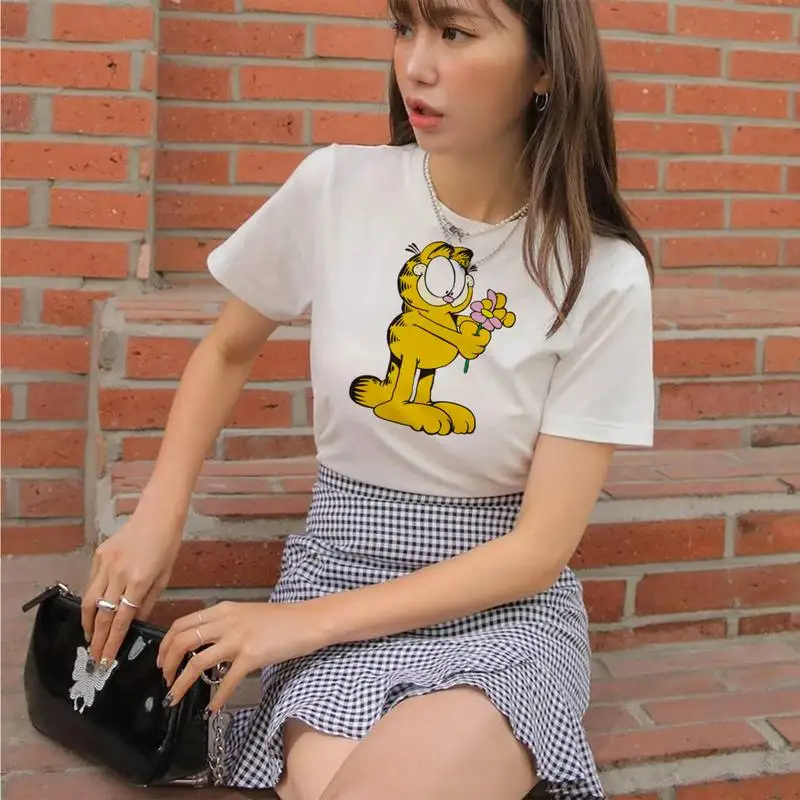 Большие рекламные новые продукты футболка Bandai Garfield летняя одежда повседневная