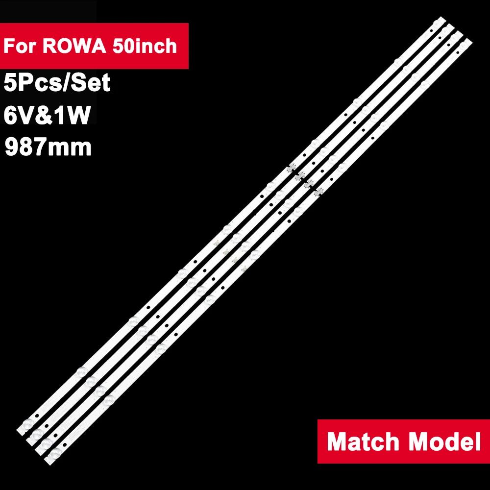 6V 987mm Led Backlight Repair for Rowa 50inch JS-D-JP50DM-101EC(81112) 5Pcs/Set Tv Bar R72-50D04-024 E50DM1000/FHD MS-L2608 V1
6V 987mm Led Backlight Repair for Rowa 50inch JS-D-JP50DM-101EC(81112) 5Pcs/Set Tv Bar R72-50D04-024 E50DM1000/FHD MS-L2608 V1
