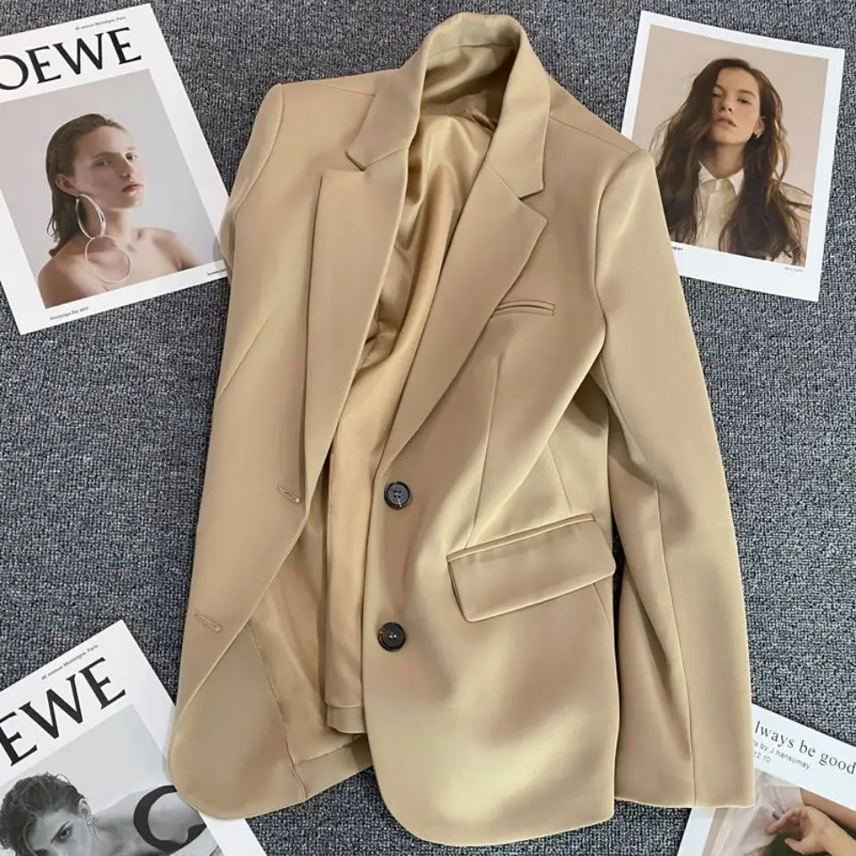 Khaki Suit Jacket Female Spring and Autumn New Casual Temperament High-level Office Work Suit Jacket New in Outerwears Blazer
Khaki Suit Jacket Female Spring and Autumn New Casual Temperament High-level Office Work Suit Jacket New in Outerwears Blazer