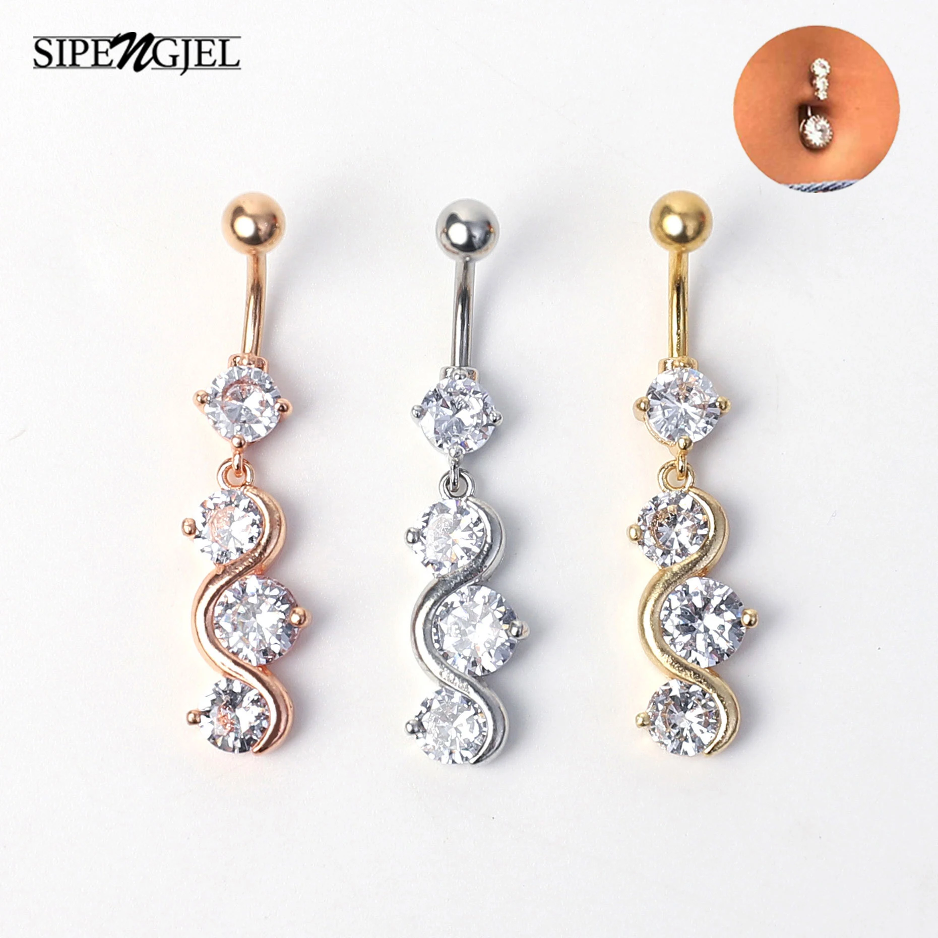 SIPENGJEL Fashion 1pc Zircon Infinity Ring Pendant Stainless Steel Belly Button Rings For Women Body Navel Piercing Jewelry
SIPENGJEL Fashion 1pc Zircon Infinity Ring Pendant Stainless Steel Belly Button Rings For Women Body Navel Piercing Jewelry