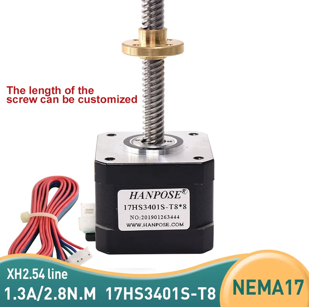 Шаговый двигатель HANPOSE NEMA17 17HS3401S-T8
Шаговый двигатель HANPOSE NEMA17 17HS3401S-T8