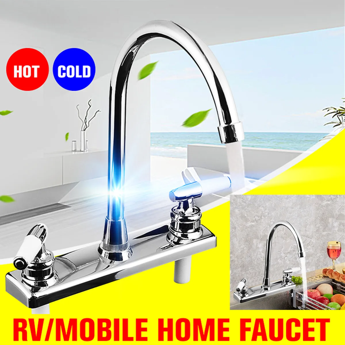 JETEVEVEN Double Handle Kitchen Faucet Tap Double Basin Silver Single Hole Water Tap Torneira Cozinha Cold And Hot Mixer Tap
JETEVEVEN Double Handle Kitchen Faucet Tap Double Basin Silver Single Hole Water Tap Torneira Cozinha Cold And Hot Mixer Tap