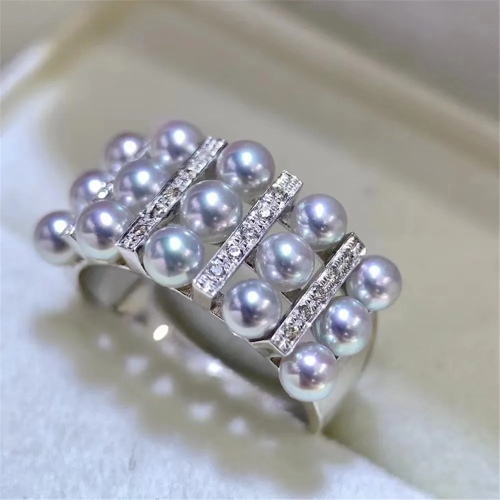 DIY Pearl Accessories S925 sterling silver jewelry multi-bead gorgeous ring empty holder with 4-4.5mm round beads No Pearl
DIY Pearl Accessories S925 sterling silver jewelry multi-bead gorgeous ring empty holder with 4-4.5mm round beads No Pearl