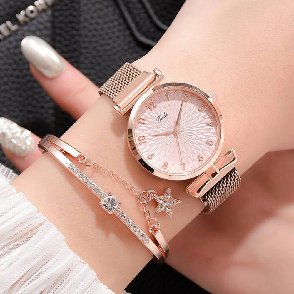 2 Pcs Set Women Luxury Dress Bracelet Quartz Clock Magnet Women Watch Ladies Sports Wrist Watch Clock
2 Pcs Set Women Luxury Dress Bracelet Quartz Clock Magnet Women Watch Ladies Sports Wrist Watch Clock