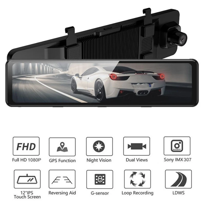 12 Inch Dash Cam 2K Ultra HD 1080P Rearview Mirror Dual Lens Dashcam Front and Rear Night Vision Car DVR Dash Camera
12 Inch Dash Cam 2K Ultra HD 1080P Rearview Mirror Dual Lens Dashcam Front and Rear Night Vision Car DVR Dash Camera