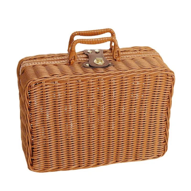 Retro Baskets Packaging Woven Snack Storage Luggage Picnic Portable Rattan Box Handle Handbag Basket with Box Bread Gift Basket
Retro Baskets Packaging Woven Snack Storage Luggage Picnic Portable Rattan Box Handle Handbag Basket with Box Bread Gift Basket