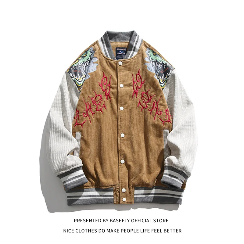 Vintage Corduroy Embroidery Retro Patchwork Stadium Chic Hip Hop Men Varsity Jacket Unisex Women Baseball Bomber Coat Couple
Vintage Corduroy Embroidery Retro Patchwork Stadium Chic Hip Hop Men Varsity Jacket Unisex Women Baseball Bomber Coat Couple