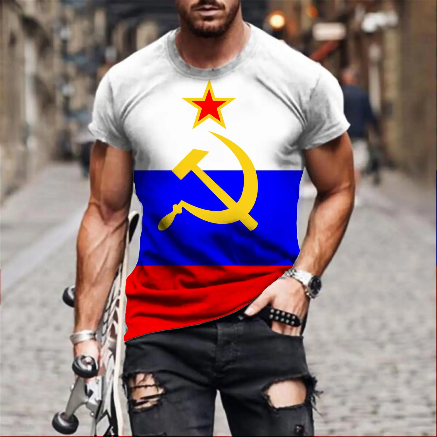 New Summer Men's Shirt Cccp Russian Flag T Shirts USSR Soviet Union Man Short Sleeve Tshirt Moscow Men's T Neck Tops
New Summer Men's Shirt Cccp Russian Flag T Shirts USSR Soviet Union Man Short Sleeve Tshirt Moscow Men's T Neck Tops