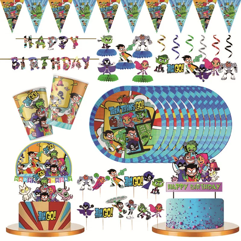 Disney Teen Titans Go Theme Birthday Party Decor Boy Baby Shower Cosplay Happy Birthday Gift Cake Topper Balloon Tableware Toys
Disney Teen Titans Go Theme Birthday Party Decor Boy Baby Shower Cosplay Happy Birthday Gift Cake Topper Balloon Tableware Toys