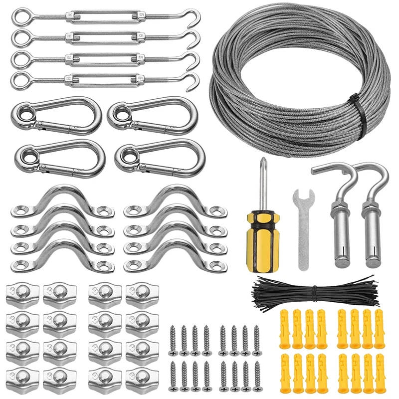 Garden Wire String Lights Suspension Kit 170Ft Hanging Lights Wire Cable Anti-Rust Steel Wire For Garden Backyard Lights
Garden Wire String Lights Suspension Kit 170Ft Hanging Lights Wire Cable Anti-Rust Steel Wire For Garden Backyard Lights