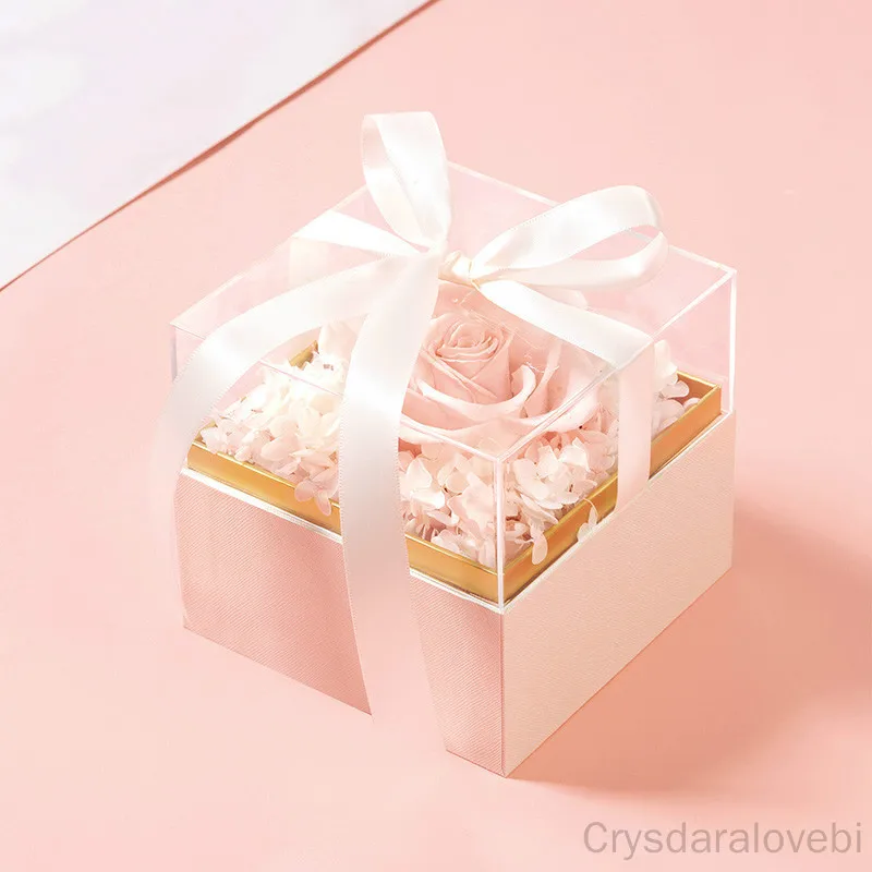 Square Acrylic Gift Box with Ribbon Rose Bouquet Arrangement Surprise Box Craft DIY Present Souvenir Gift Wrapping Boxes
Square Acrylic Gift Box with Ribbon Rose Bouquet Arrangement Surprise Box Craft DIY Present Souvenir Gift Wrapping Boxes