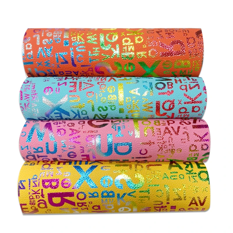 50cmx135CM English Letter Metallic Pattern Colorful Shiny PU Vinyl Faux Leather Fabric For Shoe/Bag/DIY Accessories/Wallets
50cmx135CM English Letter Metallic Pattern Colorful Shiny PU Vinyl Faux Leather Fabric For Shoe/Bag/DIY Accessories/Wallets