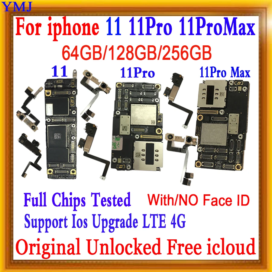 Хорошо протестированная материнская плата для iPhone 11 /11 Pro MAX с/без Face ID логическая