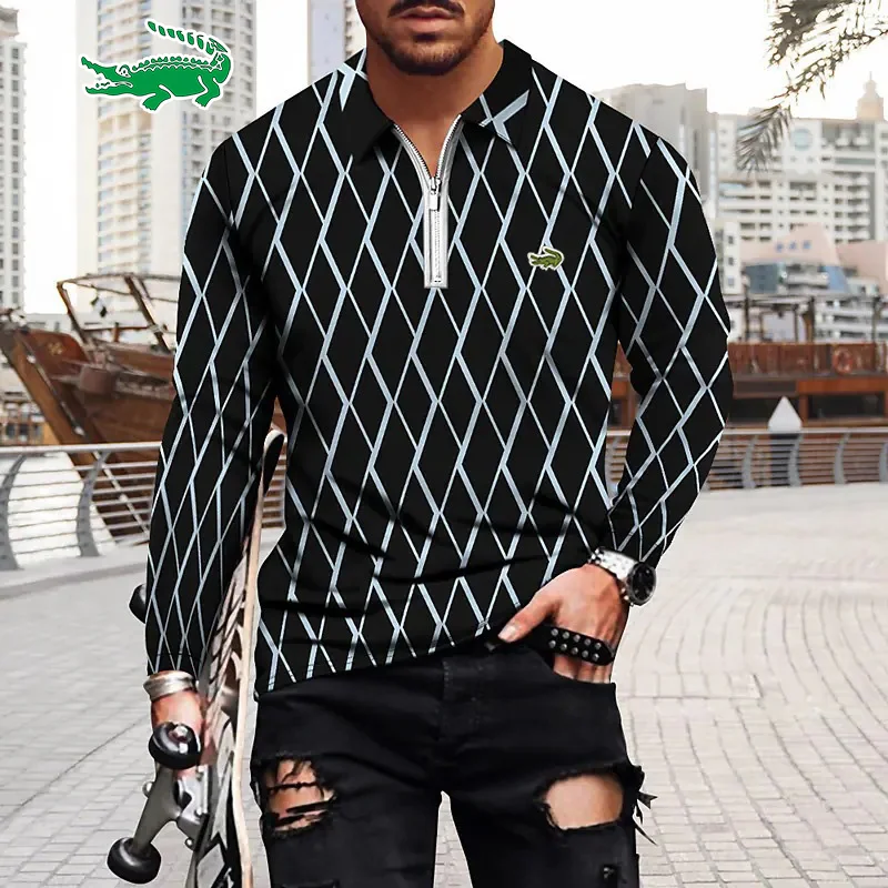 2022 New Men Casual Polo Shirts Khaki Without Collar Long Sleeve Zipper Design Tops Harajuku Men's Streetwear Men's Fashion
2022 New Men Casual Polo Shirts Khaki Without Collar Long Sleeve Zipper Design Tops Harajuku Men's Streetwear Men's Fashion