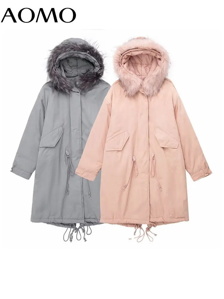 AOMO Women Oversized Hood Parkas 2022 Winter Long Sleeve Pockets Female Warm Long Coat 3H505A
AOMO Women Oversized Hood Parkas 2022 Winter Long Sleeve Pockets Female Warm Long Coat 3H505A