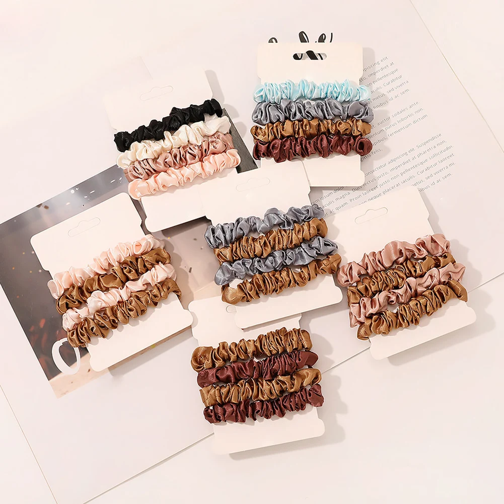 4PCS Woman Fashion Scrunchies Satin Silk Hair Ties Rope Girls Ponytail Holders Rubber Band Elastic Hairband Hair Accessories
4PCS Woman Fashion Scrunchies Satin Silk Hair Ties Rope Girls Ponytail Holders Rubber Band Elastic Hairband Hair Accessories