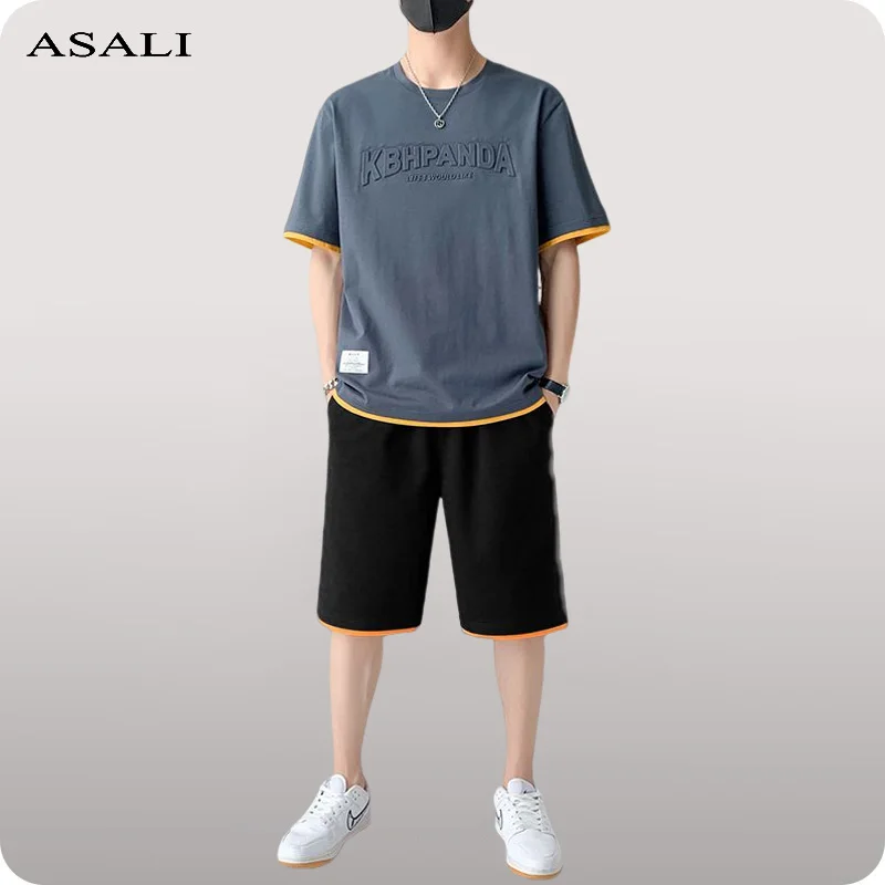 2023 Fashion Men Tshirt Suit Tracksuit Printed Sportswear Short Sleeve T-Shirt Shorts Streetwear 2 Piece Set Male Clothes O-Neck
2023 Fashion Men Tshirt Suit Tracksuit Printed Sportswear Short Sleeve T-Shirt Shorts Streetwear 2 Piece Set Male Clothes O-Neck