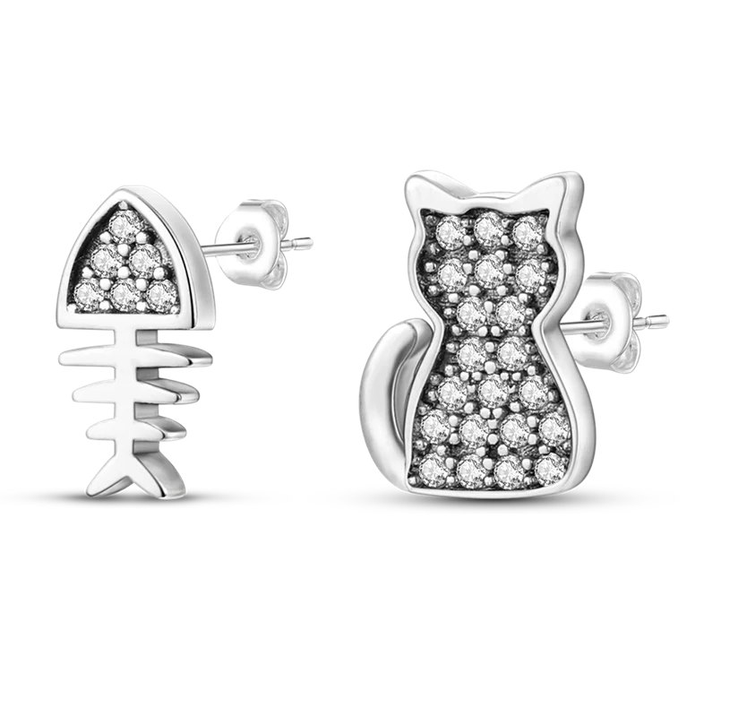 100% 925 Sterling Silver Cat and Fish Bones Creative Women's Earrings Charming Women's Jewelry Gift KTE011
100% 925 Sterling Silver Cat and Fish Bones Creative Women's Earrings Charming Women's Jewelry Gift KTE011