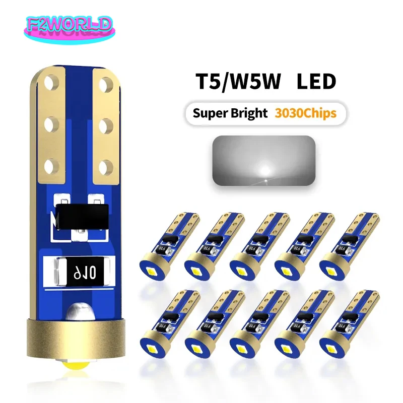 100PCS New T5 3030 1 SMD W3W W1.2W 70 73 74 79 85 Super Bright LED Bulb Car Dashboard Warming Indicator Dome Light Auto Lamp 12V
100PCS New T5 3030 1 SMD W3W W1.2W 70 73 74 79 85 Super Bright LED Bulb Car Dashboard Warming Indicator Dome Light Auto Lamp 12V