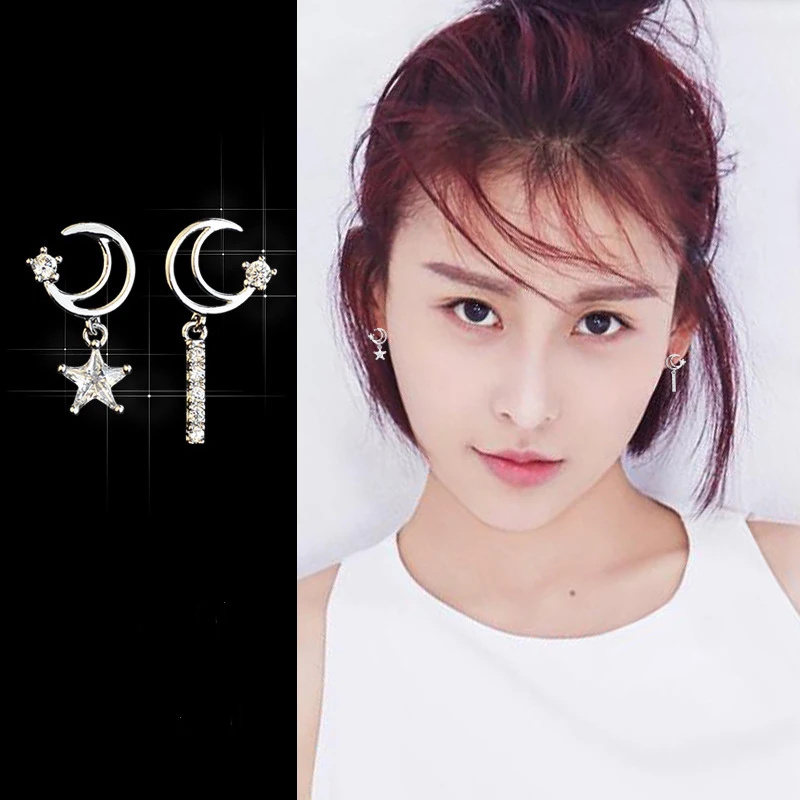 Silver Color Star Moon Eearrings Jewelry Rhinestone Zircon Pendant Long Tassel Earring For Women Girls Lady Female Birthday Gift
Silver Color Star Moon Eearrings Jewelry Rhinestone Zircon Pendant Long Tassel Earring For Women Girls Lady Female Birthday Gift