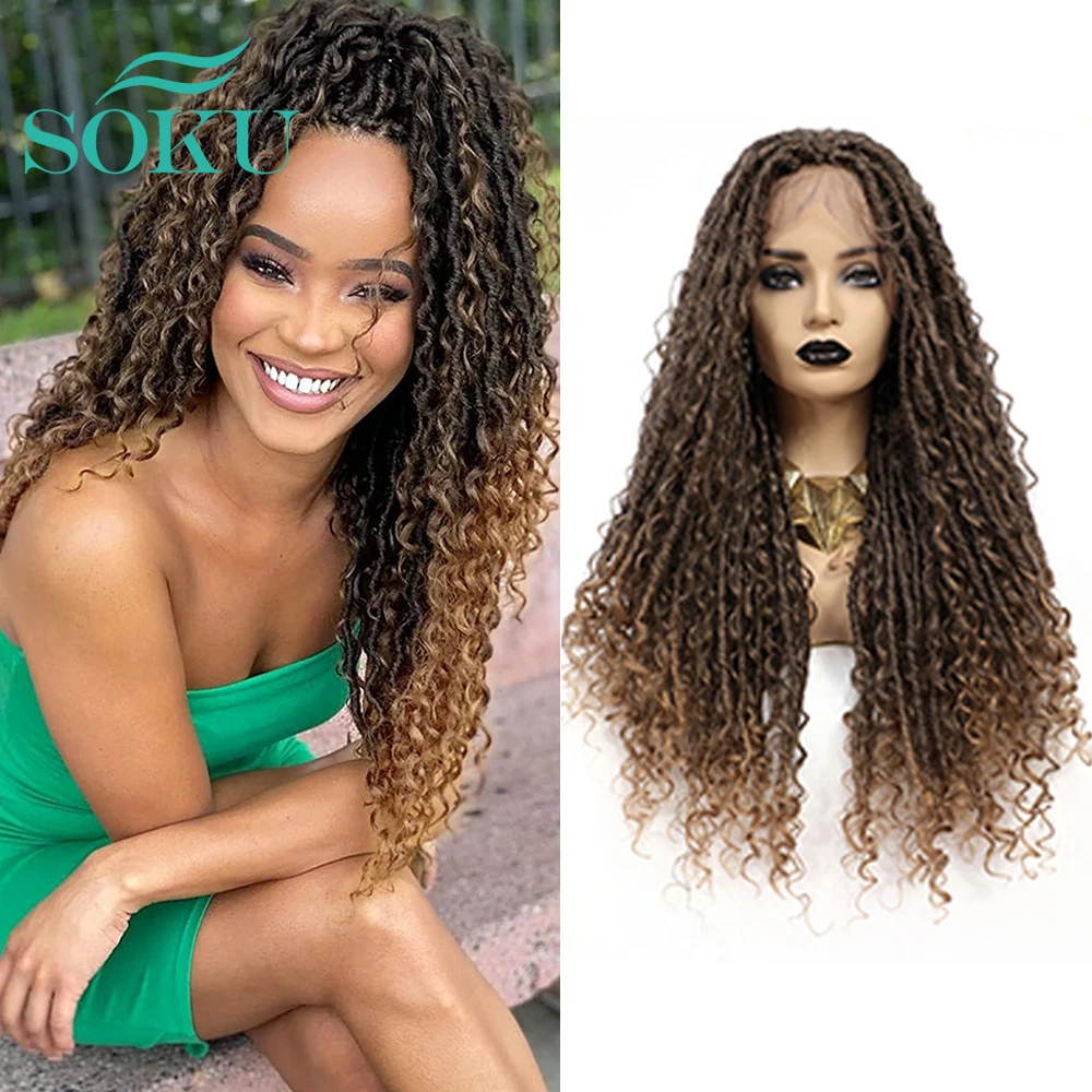 Ombre Brown Synthetic Wig Goddess Locs Hair Faux Locs Crochet Hair With Curly Ends Soft Dreadlock Braiding Hair For Black Women
Ombre Brown Synthetic Wig Goddess Locs Hair Faux Locs Crochet Hair With Curly Ends Soft Dreadlock Braiding Hair For Black Women