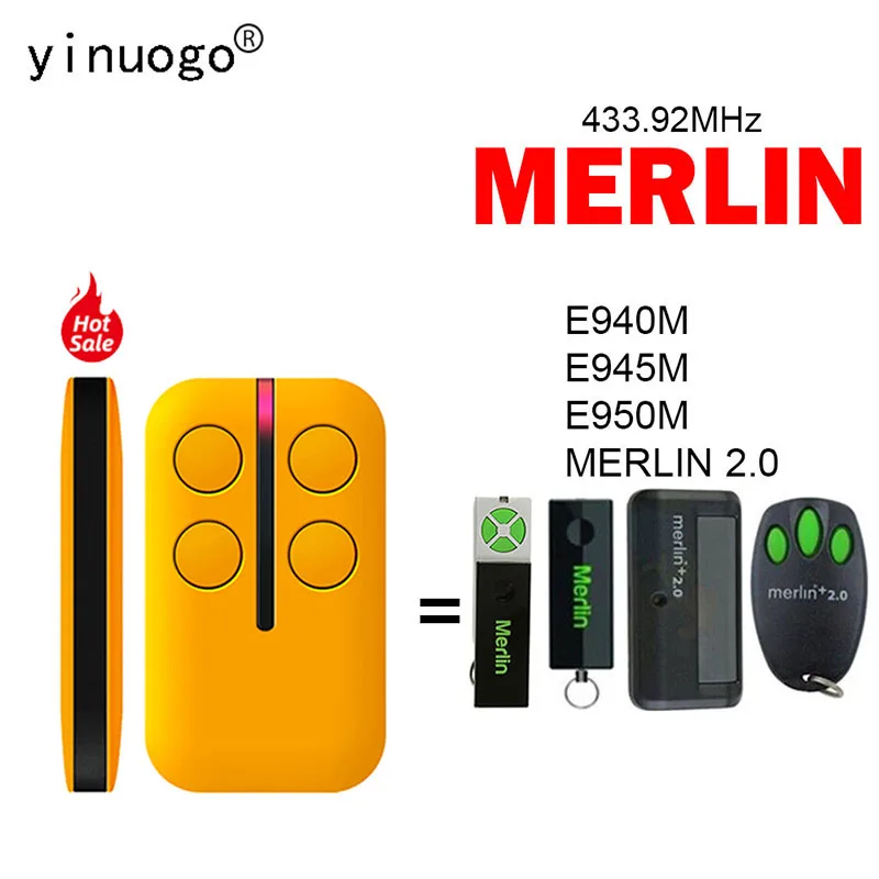 MERLIN E945M E950M E940M 2.0 Remote Control Garage Door Opener 433.92MHz Rolling Code MERLIN Garage Remote Control 4 Buttons
MERLIN E945M E950M E940M 2.0 Remote Control Garage Door Opener 433.92MHz Rolling Code MERLIN Garage Remote Control 4 Buttons