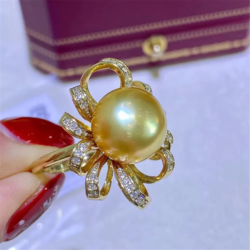 DIY pearl accessories S925 sterling silver jewelry Gorgeous gold ring empty hold Fit 10-12mm beads
DIY pearl accessories S925 sterling silver jewelry Gorgeous gold ring empty hold Fit 10-12mm beads