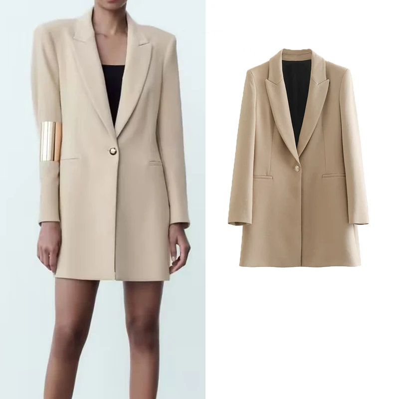 TRAF Long Blazer Women Coat 2023 Spring Elegant Office Lady Blazers Metal Button Long Sleeve Jacket
TRAF Long Blazer Women Coat 2023 Spring Elegant Office Lady Blazers Metal Button Long Sleeve Jacket