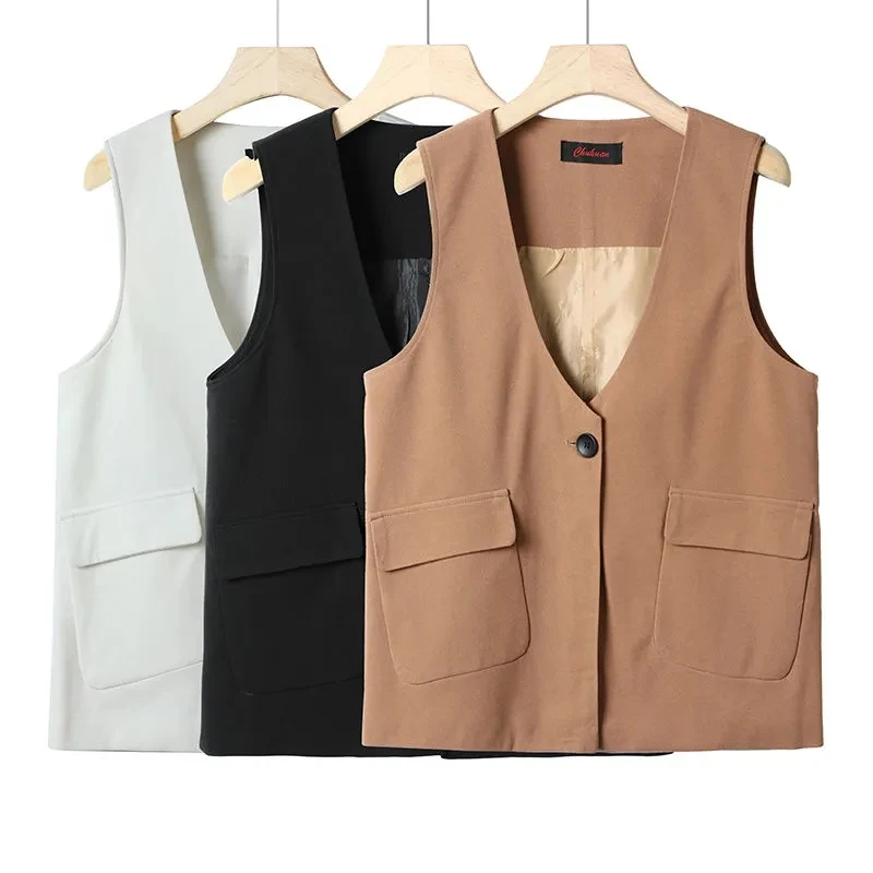 Spring suit sleeveless vest women's short loose V-neck vest coat women clothes P3 863
Spring suit sleeveless vest women's short loose V-neck vest coat women clothes P3 863