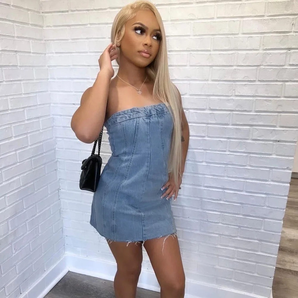 Summer New Denim Wash One Line Collar Tassel Street Fashion Club Dress for Women 2023 Bodycon Sexy Y2k Dress Mini Dress
Summer New Denim Wash One Line Collar Tassel Street Fashion Club Dress for Women 2023 Bodycon Sexy Y2k Dress Mini Dress