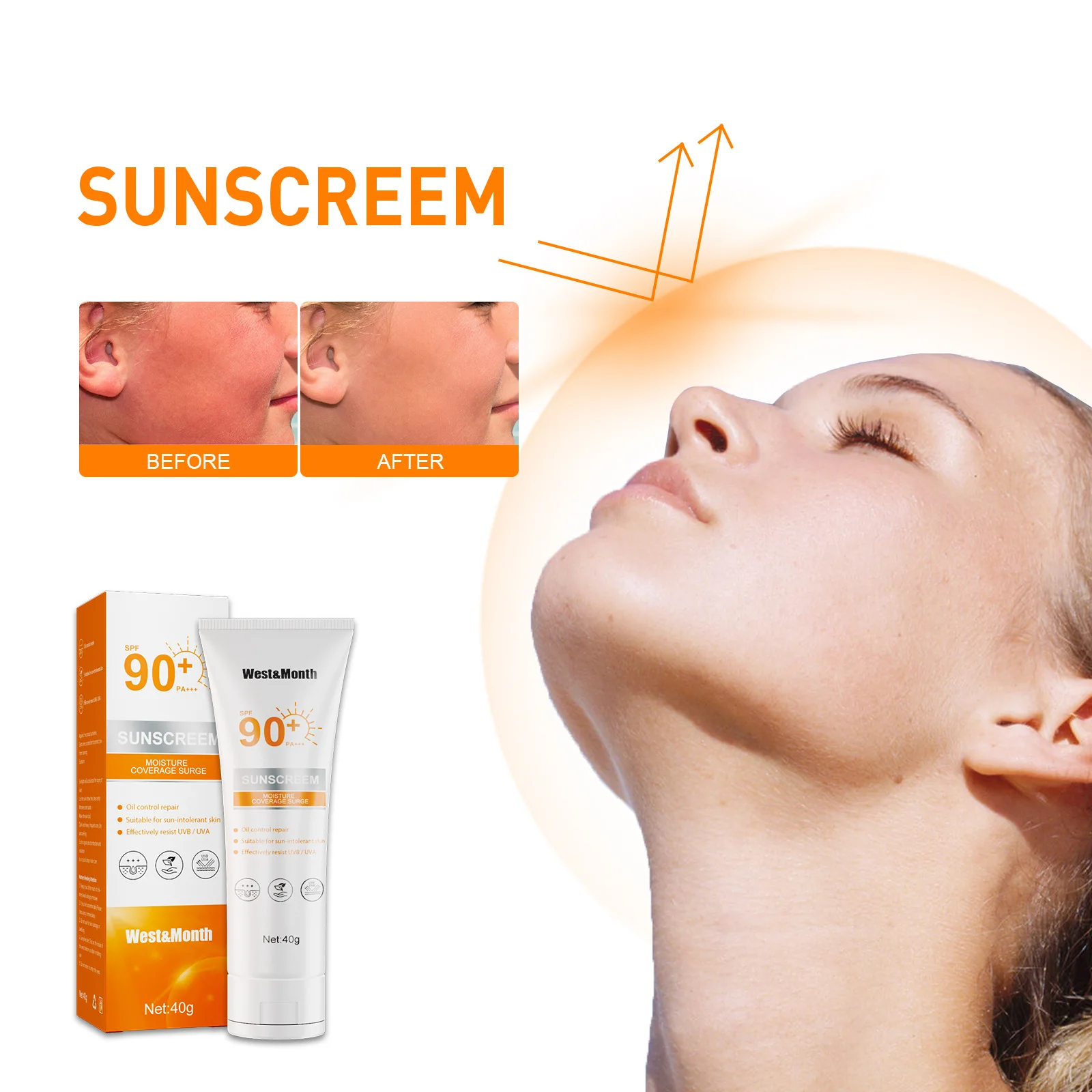 Hydrating and Moisturizing, Light and Refreshing Easy To Apply Sunscreen To Isolate Ultraviolet Sunscreen 40g
Hydrating and Moisturizing, Light and Refreshing Easy To Apply Sunscreen To Isolate Ultraviolet Sunscreen 40g