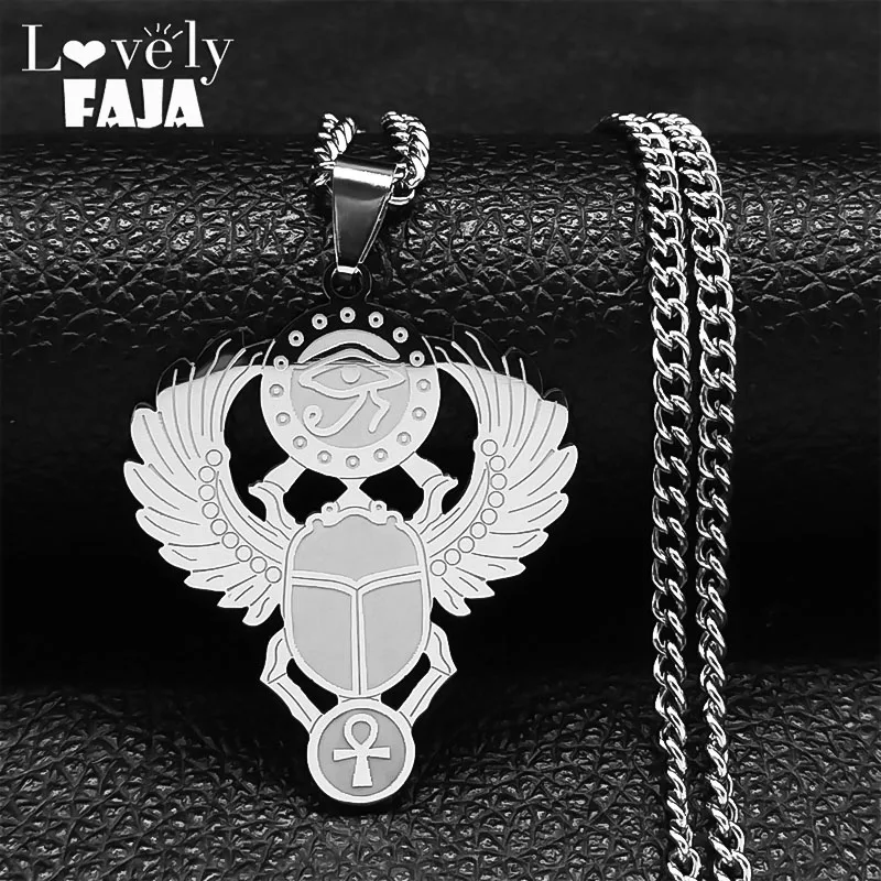 Scarab Eye of Horus Ankh Necklace Women Stainless Steel Ancient Egyptians Goddess Key of Life Necklaces Jewelry Gifts N2336S03
Scarab Eye of Horus Ankh Necklace Women Stainless Steel Ancient Egyptians Goddess Key of Life Necklaces Jewelry Gifts N2336S03