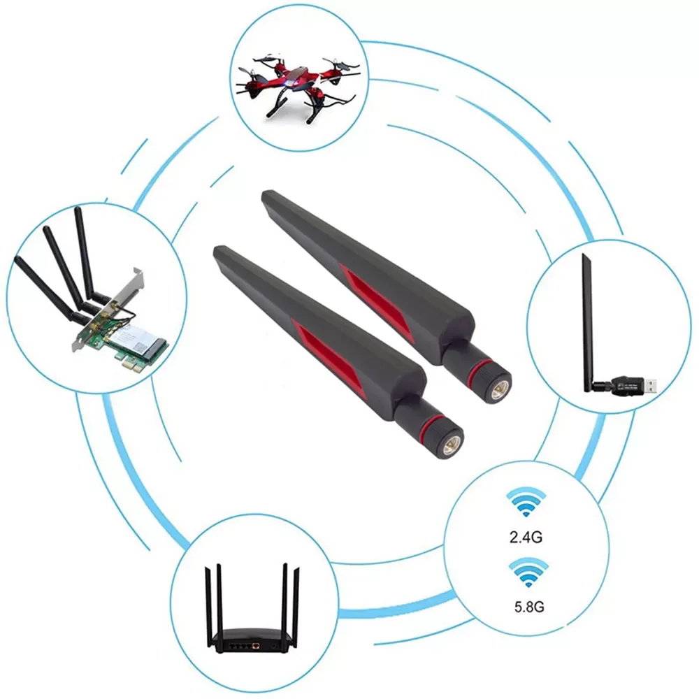 2.4G 5.8G Dual Band Router Antenna 12 dbi RP SMA Male Universal Antennas Amplifier WLAN WiFi Antenne Booster 
2.4G 5.8G Dual Band Router Antenna 12 dbi RP SMA Male Universal Antennas Amplifier WLAN WiFi Antenne Booster