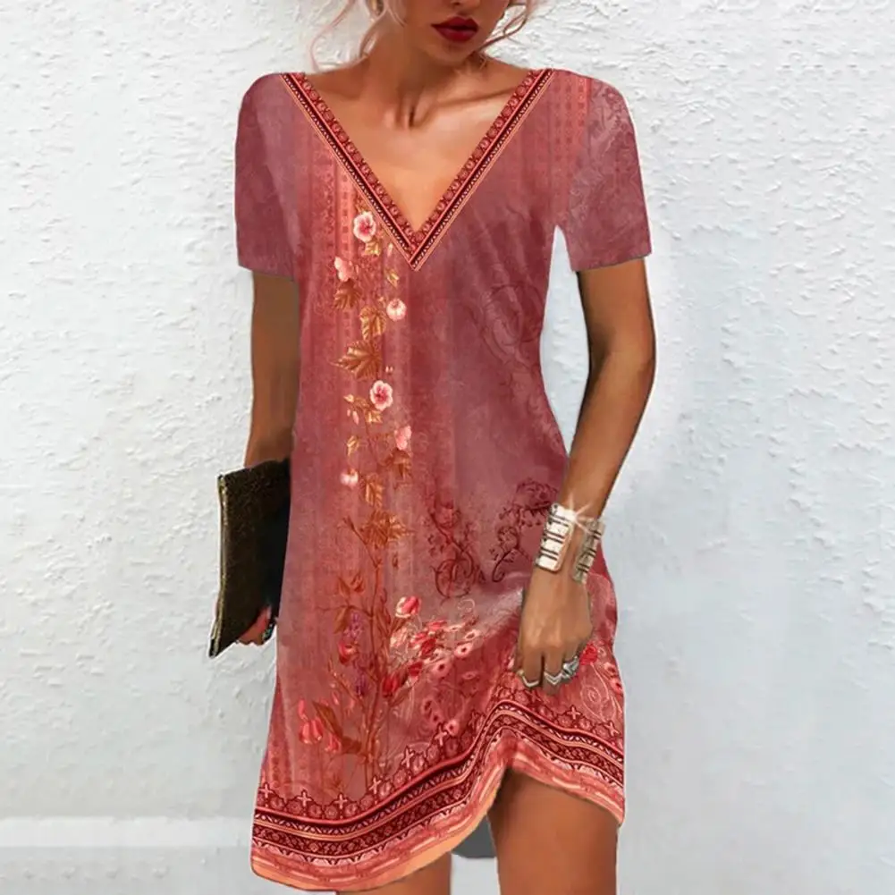 Above Knee Fashion Vintage Ethnic Female Short Dress Breathable Casual Dress Deep V Neck Daily Wear
Above Knee Fashion Vintage Ethnic Female Short Dress Breathable Casual Dress Deep V Neck Daily Wear
