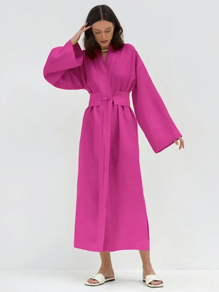Solid V-Neck Long Vintage Dress Casual Kaftans For Women Cotton Belt Patchwork Vestidos Elegantes Para Mujer Long Sleeve Outfits
Solid V-Neck Long Vintage Dress Casual Kaftans For Women Cotton Belt Patchwork Vestidos Elegantes Para Mujer Long Sleeve Outfits