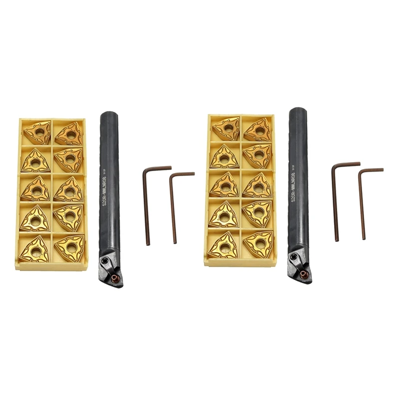 2X S20R-MWLNR08 Lathe Boring Bar Turning Tool Holder With 20Pcs WNMG080404 Insert
2X S20R-MWLNR08 Lathe Boring Bar Turning Tool Holder With 20Pcs WNMG080404 Insert