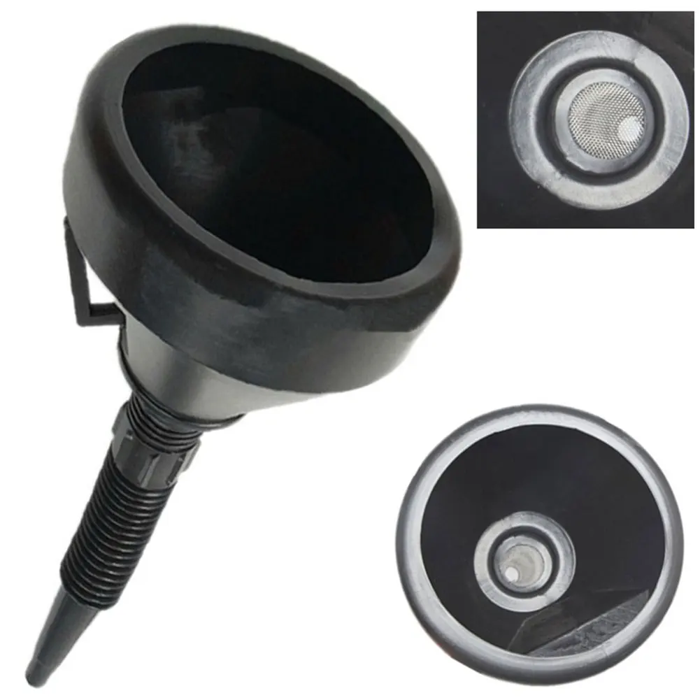 

Black Portable Automobile Gas Outdoor Quick Refueling Funnel Water Oil Transmission Tool With Filter Vehicle Supplies For Car