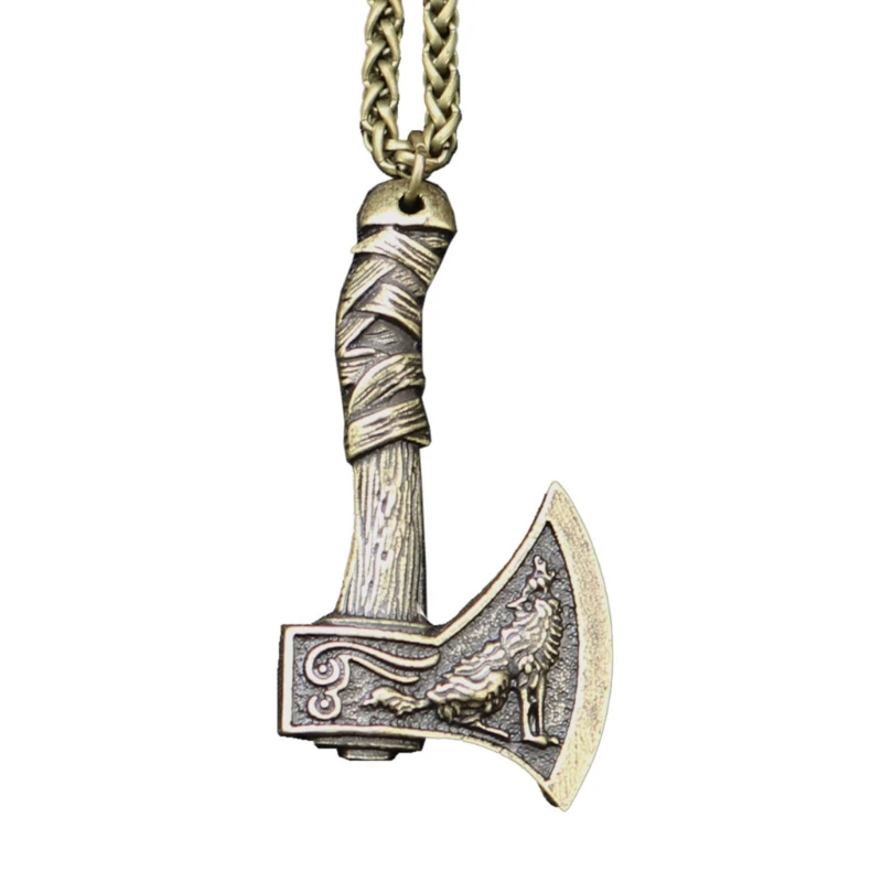 Viking Wolf Raven Axe Pendant Necklace Alloy Chain Viking Jewelry Gifts for Men Women 
Viking Wolf Raven Axe Pendant Necklace Alloy Chain Viking Jewelry Gifts for Men Women