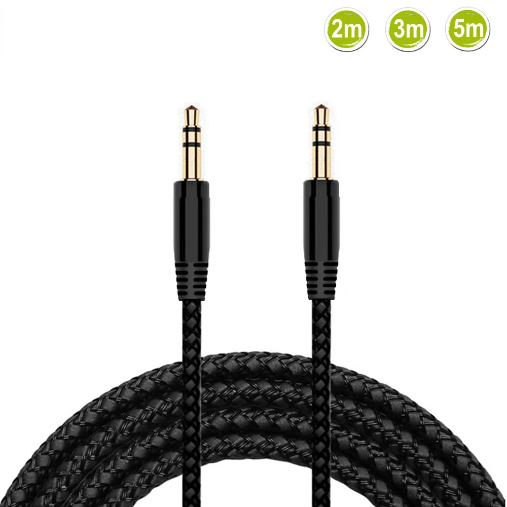 2/3/5m Nylon Braid Jack 3.5mm Audio Cable Male 3.5 mm Stereo AUX Cable M/M Headphone Cord for iPhone Car Speaker Earphone MP3/4
2/3/5m Nylon Braid Jack 3.5mm Audio Cable Male 3.5 mm Stereo AUX Cable M/M Headphone Cord for iPhone Car Speaker Earphone MP3/4