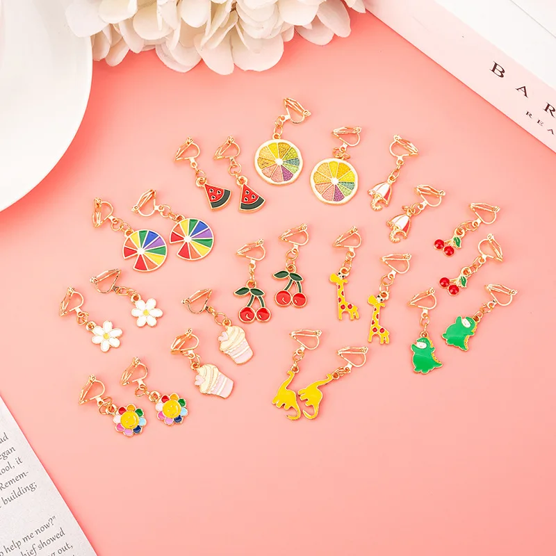 Simple Cute Cartoon Animal Fruit Kids Clip on Earrings Non Pierced for Girl Women Fashion Jewelry Party Gift
Simple Cute Cartoon Animal Fruit Kids Clip on Earrings Non Pierced for Girl Women Fashion Jewelry Party Gift