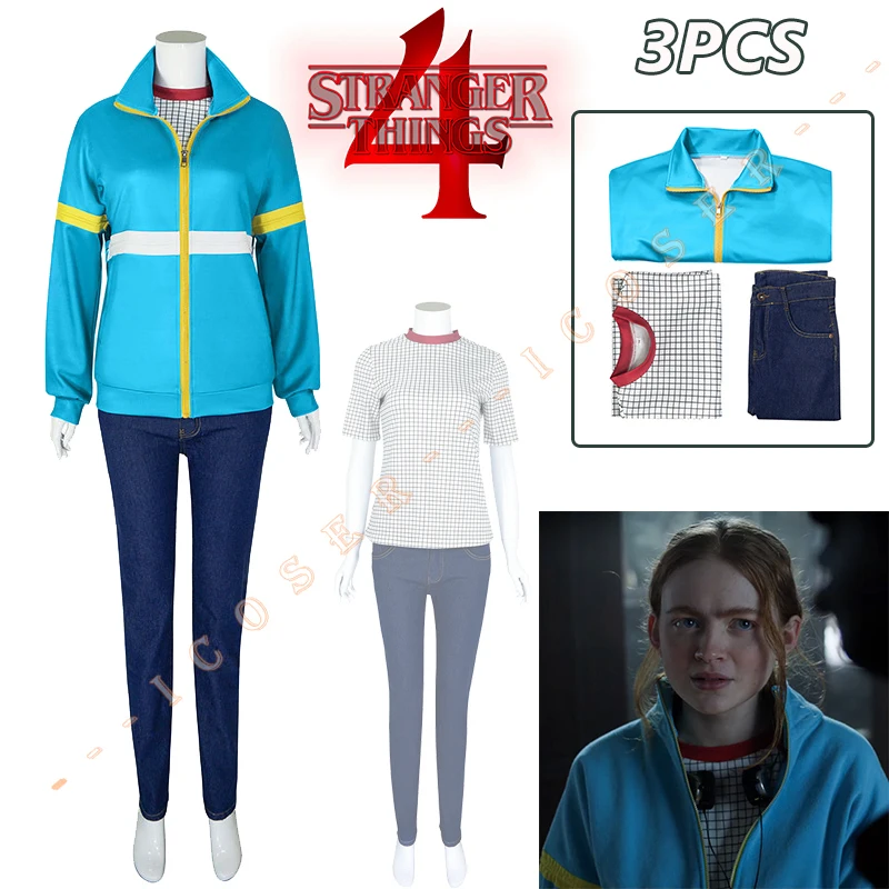 Stranger Things Season 4 Cosplay Costume Max Mayfield Blue Jacket Jeans Plaid Shirt Coat Lucas Dustin Mike Wheeler HellFire Club
Stranger Things Season 4 Cosplay Costume Max Mayfield Blue Jacket Jeans Plaid Shirt Coat Lucas Dustin Mike Wheeler HellFire Club