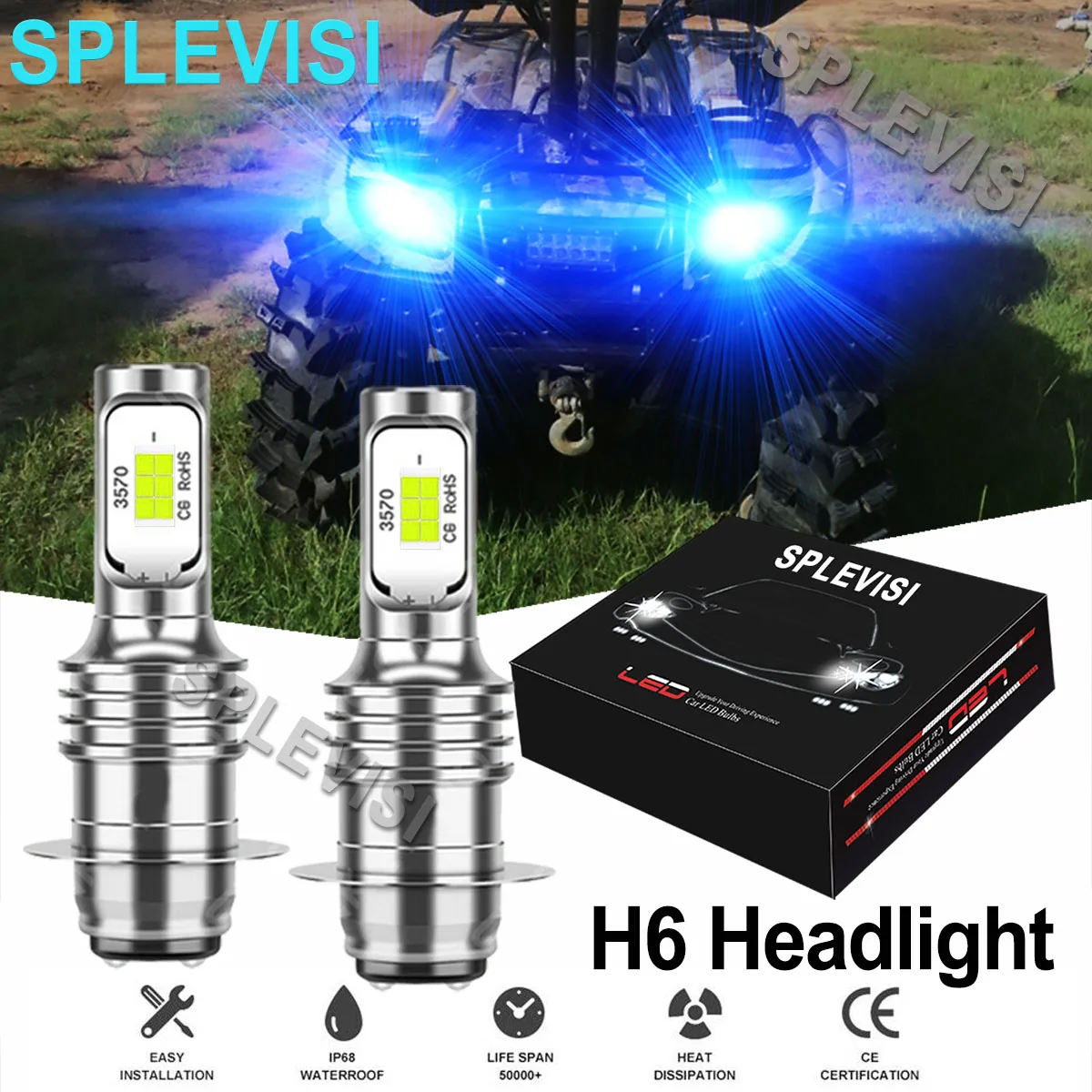 2PCS Ice Blue 35W LED Headlights For Yamaha Grizzly 125 350 400 450 600 660 motorcycle led lampada de led pra farol de moto
2PCS Ice Blue 35W LED Headlights For Yamaha Grizzly 125 350 400 450 600 660 motorcycle led lampada de led pra farol de moto