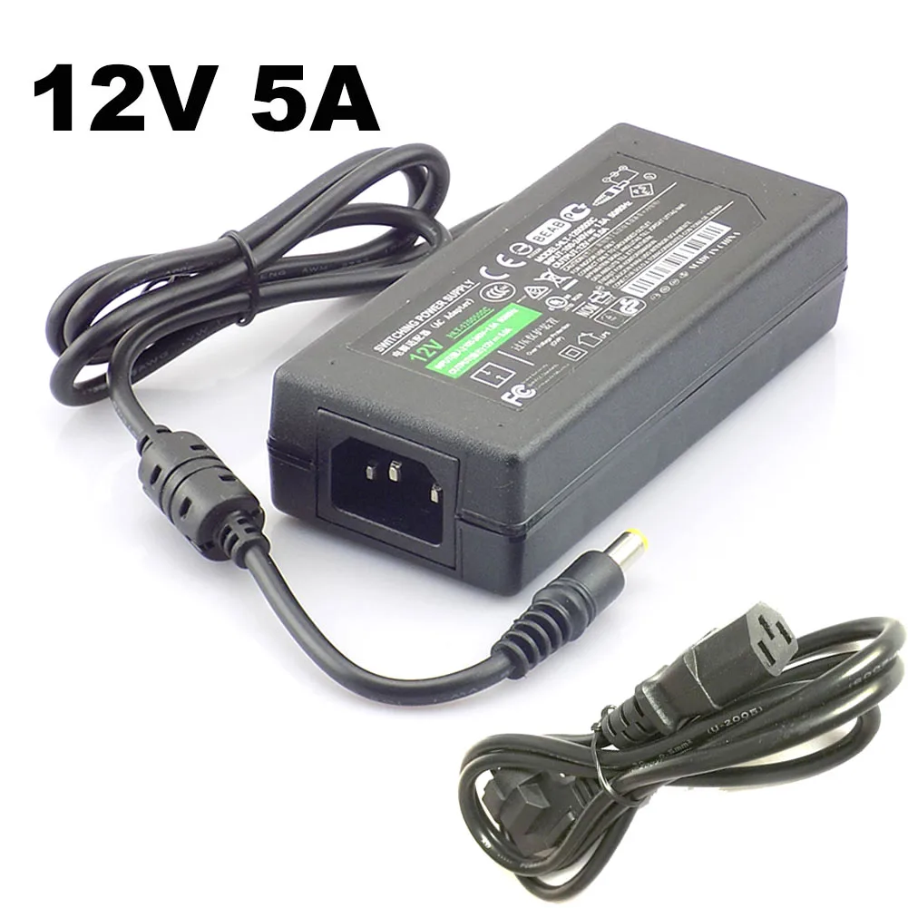 DC 12V 5A Switch Power Supply Adapter Transformer 110V -240V for Surveillance Camera CCTV DVR LED Strip RGB 5050
DC 12V 5A Switch Power Supply Adapter Transformer 110V -240V for Surveillance Camera CCTV DVR LED Strip RGB 5050