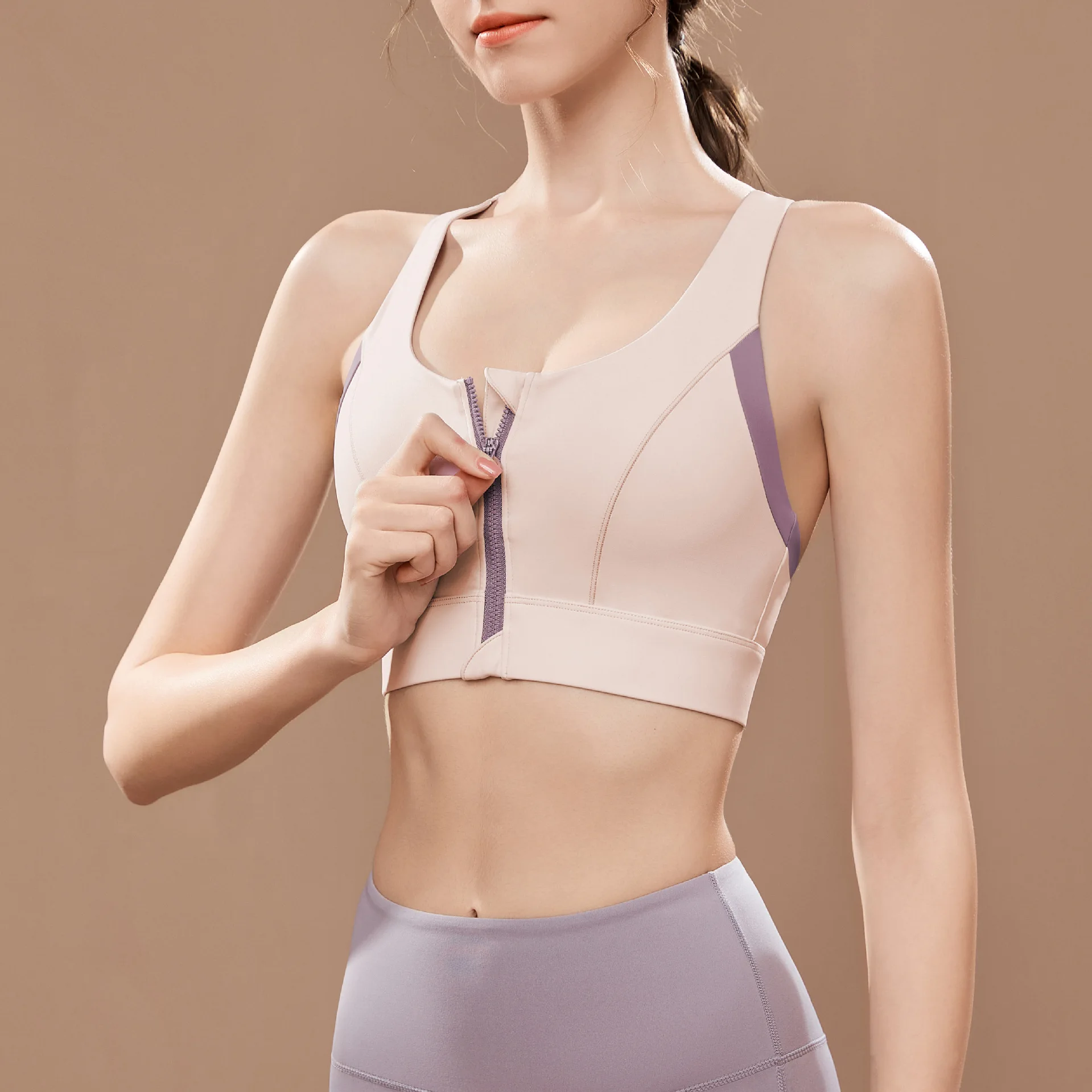 High Quality Front Zipper Sports Underwear High Strength Color Contrast Fitness Bra Integrated Back Anti-sagging Yoga Vest
High Quality Front Zipper Sports Underwear High Strength Color Contrast Fitness Bra Integrated Back Anti-sagging Yoga Vest