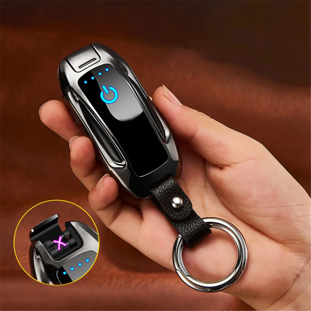 Car shape Keychain lighter windproof Plasma Dual Arc Electronic usb Portable Charging Lighter Creative Roadster Men Smoking Gift
Car shape Keychain lighter windproof Plasma Dual Arc Electronic usb Portable Charging Lighter Creative Roadster Men Smoking Gift