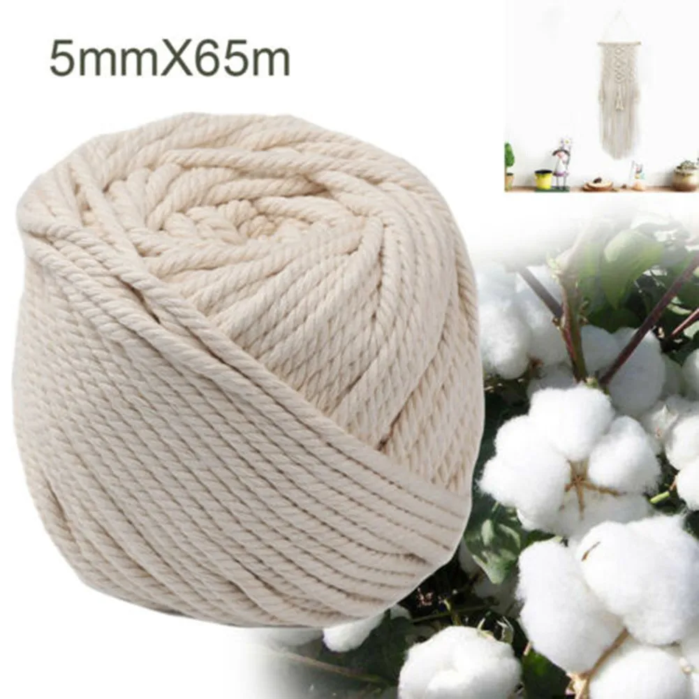5mm Natural Beige Cotton Twisted Cord Cotton Twisted Macrame Rope 65M Craft DIY Handmade String Home Textile Decor
5mm Natural Beige Cotton Twisted Cord Cotton Twisted Macrame Rope 65M Craft DIY Handmade String Home Textile Decor