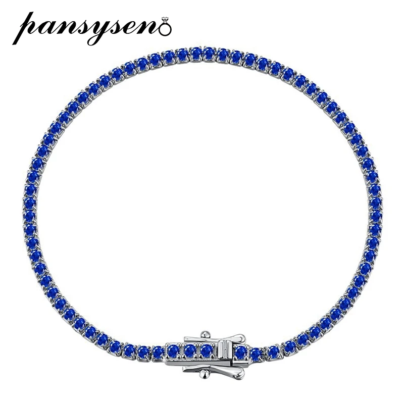 PANSYSEN Solid Silver 925 2MM Sapphire Ruby Emerald Simulated Moissanite Diamond Chain Tennis Bracelets for Women Fine Jewelry
PANSYSEN Solid Silver 925 2MM Sapphire Ruby Emerald Simulated Moissanite Diamond Chain Tennis Bracelets for Women Fine Jewelry