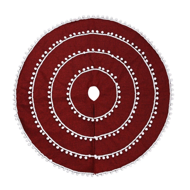 Xmas Tree Skirt White Ball Circle Linen Christmas Tree Skirt Durable Reusable 667A
Xmas Tree Skirt White Ball Circle Linen Christmas Tree Skirt Durable Reusable 667A