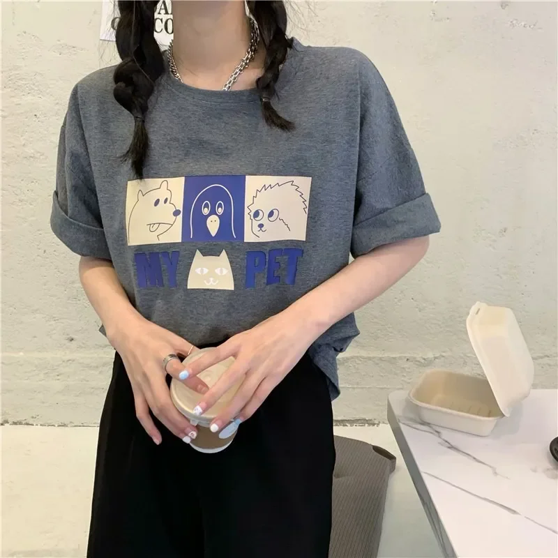 Printed Women Summer T-shirt Fashion Short Sleeve Pure Cotton Women Tops Graphic Tees Women Round-neck Top Harajuku 2022 
Printed Women Summer T-shirt Fashion Short Sleeve Pure Cotton Women Tops Graphic Tees Women Round-neck Top Harajuku 2022